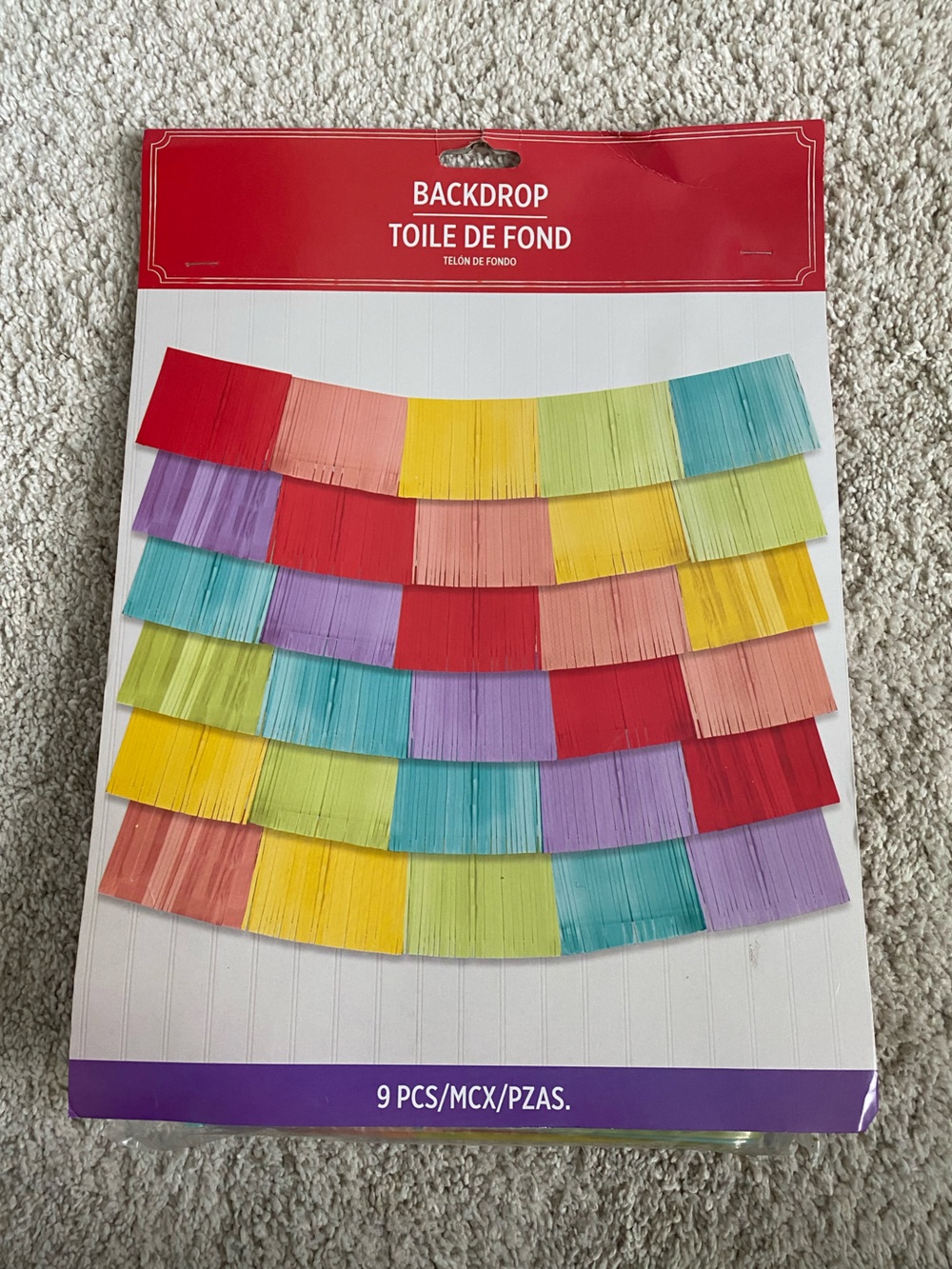 9-piece rainbow fringe backdrop set